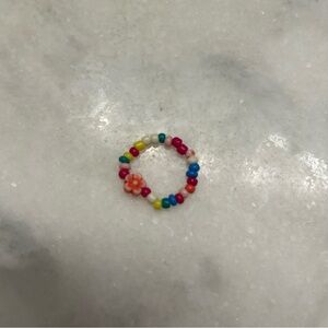 Beaded flower ring